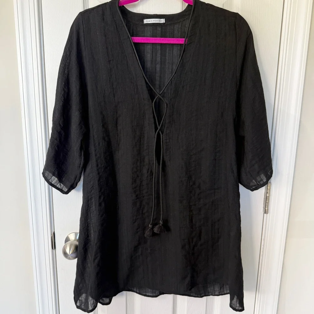 Robin Piccone Michelle Tunic Swim Coverup in Black Size Small